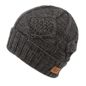 Angela William Beanie with Sherpa Lining Multi Charcoal One Size